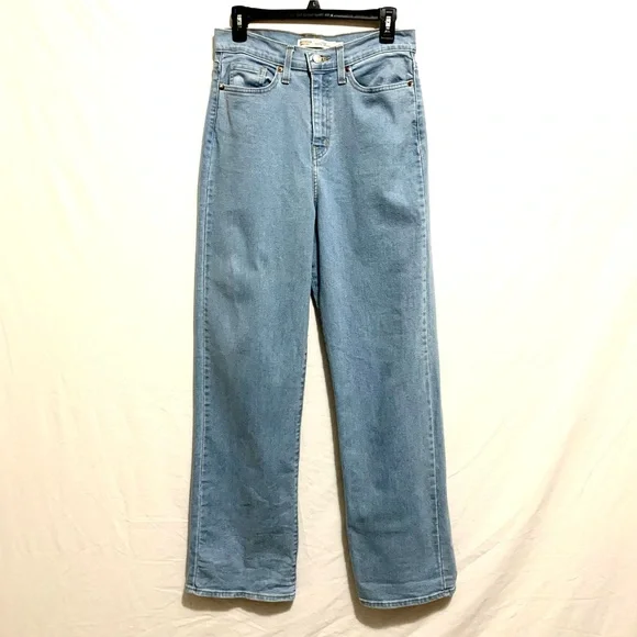LEVI'S Heritage High Rise Loose Straight Leg Zip Fly Jeans Sz 8 Light Wash - Picture 3 of 15